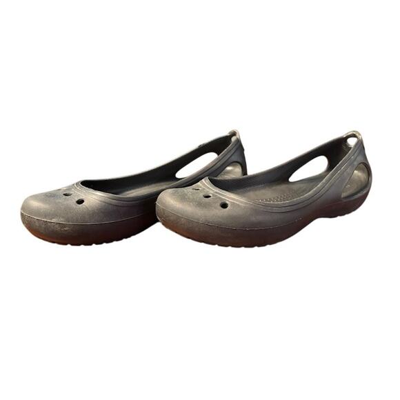 Crocs Kadee Ballet Flats black closed toe slip on lightweight shoes sz women's 6 - Picture 2 of 5